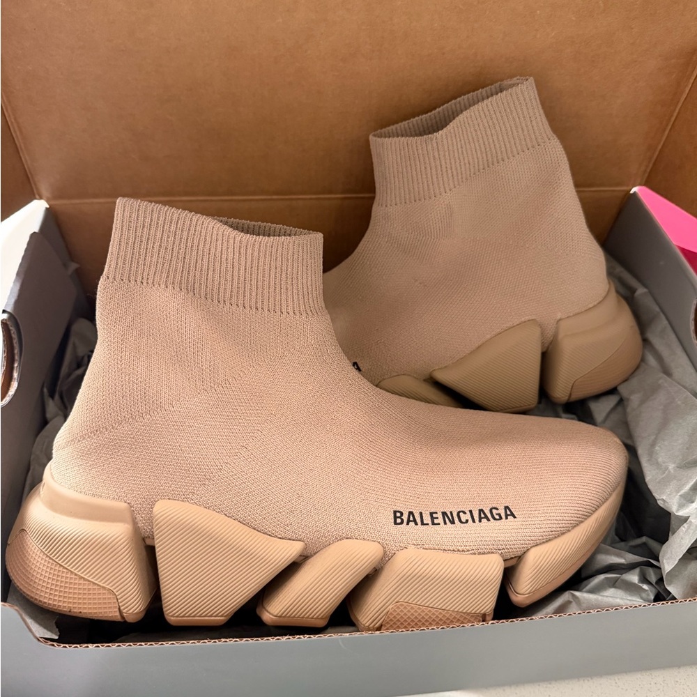 Balenciaga Beige High-Top Sneakers
